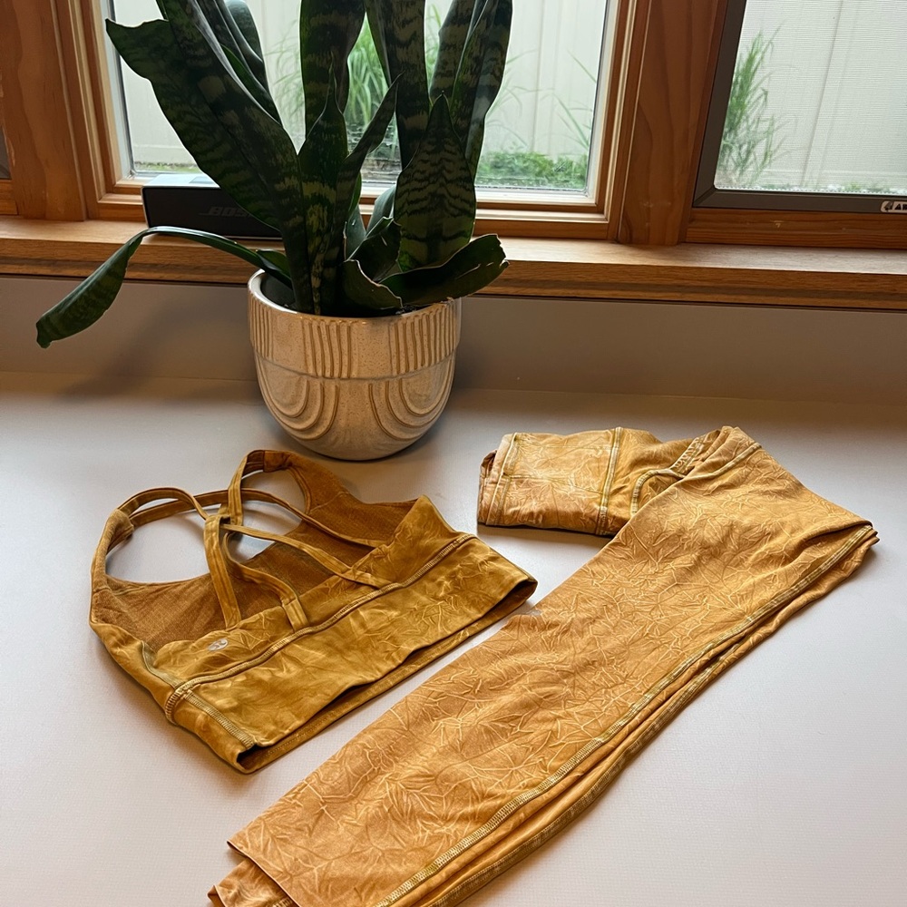 Yellow Sports Bra and Leggings Set